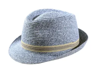 Trilby Sommerhut aus Viscose Paper in Jeans-, Orange- und Senf-Melange