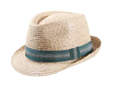 Strohhut Trilby Raffia mit Leinenband in Schwarz, Rot oder Petrol