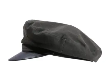 Camaret Cap aus Baumwolle mit Kunstlederschirm in Navy und Olive