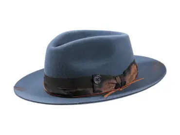 Fedora Rugged Haarfilzhut mit Rebsband und Lederkordel, handgefertigt in der Schweiz