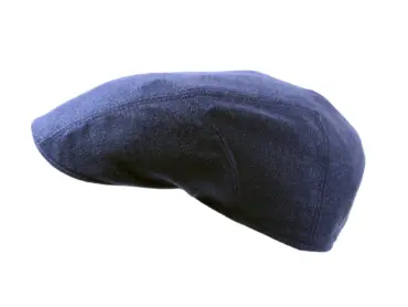 Schiebermütze aus Seiden-Woll-Mix in Natur mit farbiger Garnitur