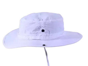 Weißer Fischerhut Bob mit UV-Schutz und Kinnband