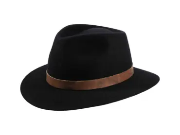 Fedora Traveler Haarfilzhut mit Hirschlederband, handgefertigt in der Schweiz