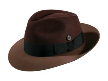 Fedora Bogart Wollstoff/Haarfilz mit Klapprand – Handarbeit