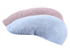 Schiebermütze aus Leinen-Baumwoll-Mix mit Fischgratmuster