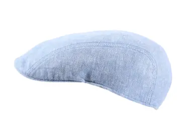 Schiebermütze aus Leinen-Baumwoll-Mix mit Fischgratmuster