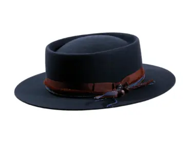 Vaquerohut Hazienda in Anthrazit mit Jeans-Garnitur und Perlen