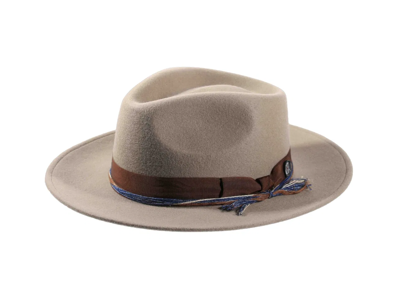 Fedora Wollfilz „Waxed Ribbon“ mit Rebsband, handgefertigt in der Schweiz