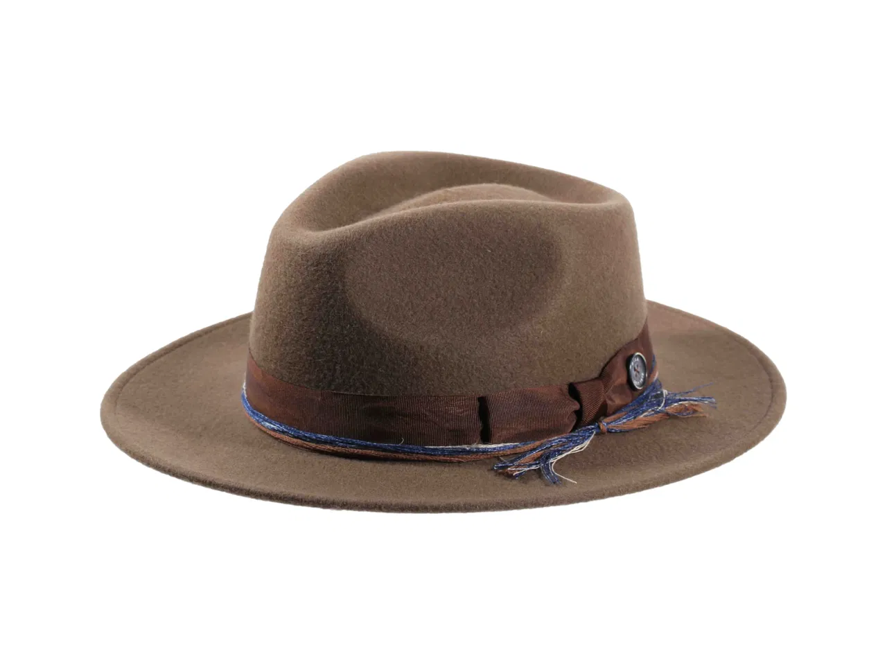 Fedora Wollfilz „Waxed Ribbon“ mit Rebsband, handgefertigt in der Schweiz