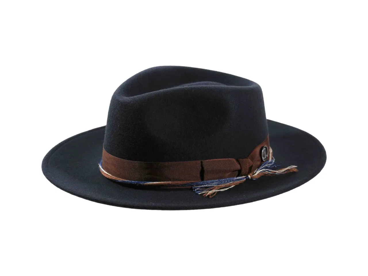 Fedora Wollfilz „Waxed Ribbon“ mit Rebsband, handgefertigt in der Schweiz