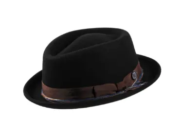 Player Diamant Shape Wollfilzhut „Waxed Ribbon“, handgefertigt in der Schweiz