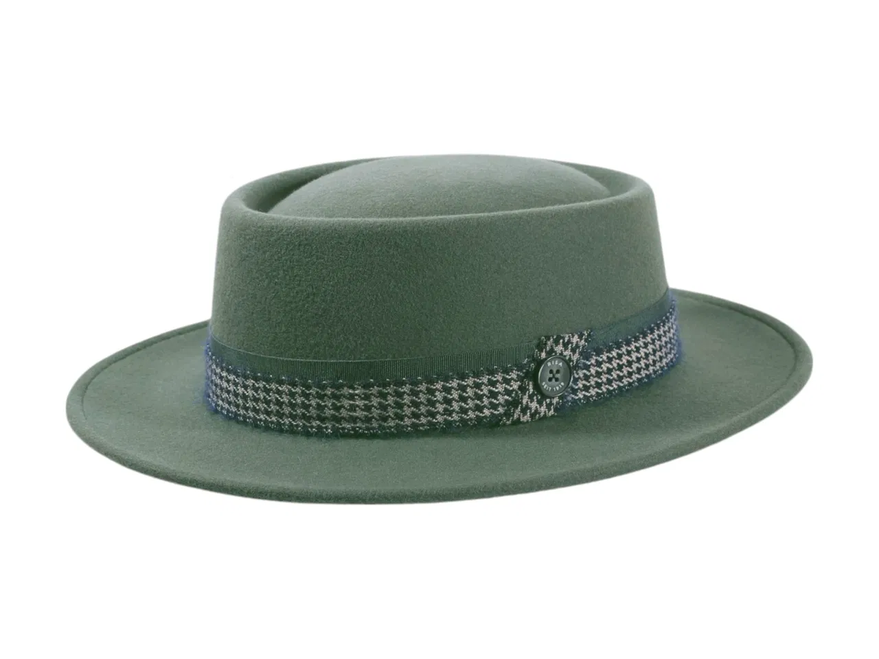 Fedora Wollfilz „Mohair Pied de Poule“ in Handarbeit gefertigt