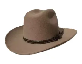 Westernhut Desperado in Camel mit Lederhutband in Braun