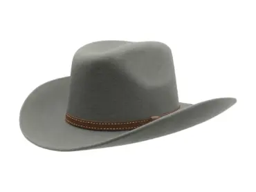 Westernhut Desperado Steingrau mit Lederhutband in Schwarz