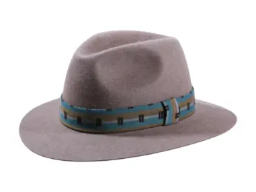 Fedora Traveler Biberfilz mit breiter Krempe, Handarbeit Schweiz