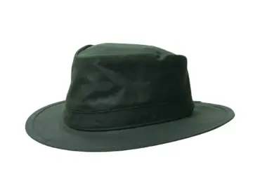 : Gewachster Regenhut aus 100 % Baumwolle in Dunkelbraun und Olive, wasserabweisend