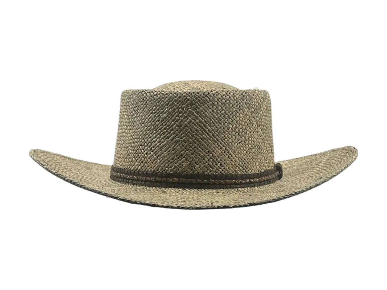 Westernhut aus Seegras mit Lederband – Sommerhut „American Pioneer“