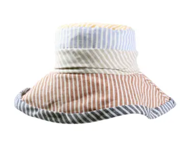 Sommer Damenhut breite Krempe gestreift Multicolor