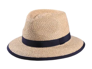 Sommerhut Fedora Raffia mit Rebsband in Fuchsia oder Navy