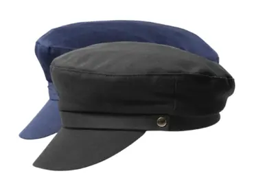 Camaret Sommermütze in Schwarz und Marine – Matrosenmütze mit Knopf