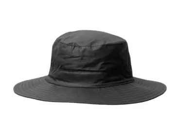 Regen-Ölhut mit breiter Krempe in Schwarz