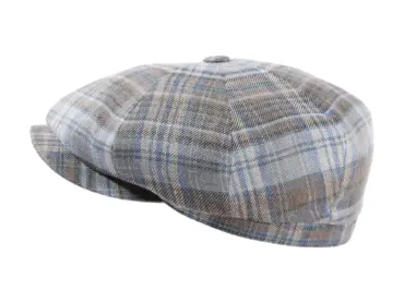 Paperboy Leinenmütze schmal mit Karomuster
