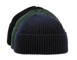 Sommer Strickmütze uni in Schwarz, Olive und Marine