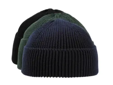 Sommer Strickmütze uni in Schwarz, Olive und Marine