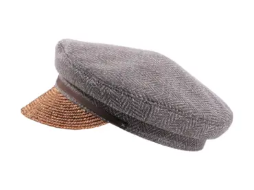 Camaret Mütze aus Virgin Wool mit Strohschild