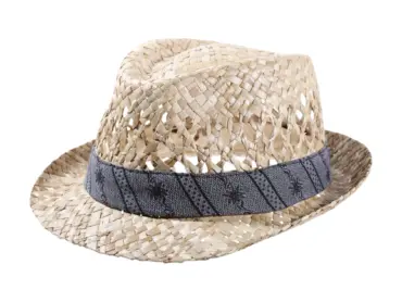 Trilby Strohhut mit Edelweissband in Natur