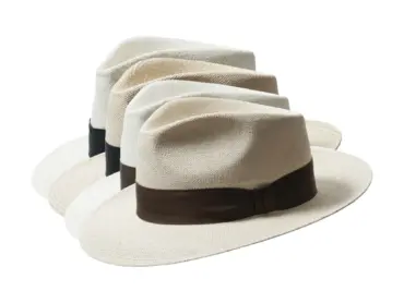Panamahut Fedora Bogart mit Rebsband in Schwarz oder Braun