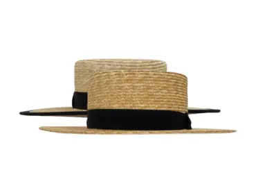 Strohhut Vaquerohut mit schwarzem oder marineblauem Rebsband