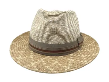 Panama-/Strohhut Freiamt HermetschwilerIn natur mit cognacfarbenem Doppelband