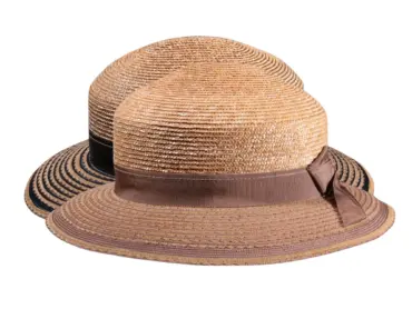 Damen Strohhut Freiamt Rüterin aus Naturstroh mit edlem Rebs-Hutband