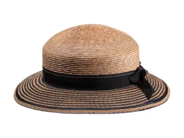 Damen Strohhut Freiamt Rüterin aus Naturstroh mit edlem Rebs-Hutband