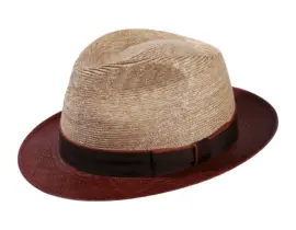 Trilby Strohhut Freiamt GuggibaderIn aus Stroh und Panama mit braunem Rand