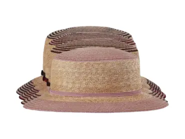Cloche Strohhut für Damen mit farbigen Streifen – Handgefertigt in der Schweiz