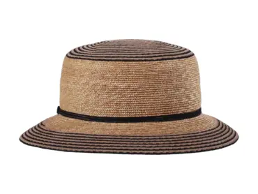 Cloche Strohhut für Damen mit farbigen Streifen – Handgefertigt in der Schweiz