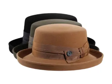 Damen Aufschlaghut Velours in Schwarz, Camel und Moos – Handmade Schweiz