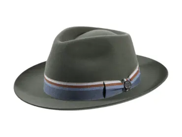 Fedora Bogart Velours „Cotton Stripes“ – Handgefertigt in der Schweiz