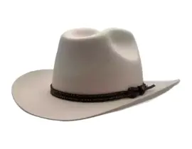 Westernhut Desperado Hellbeige mit Lederhutband in Braun