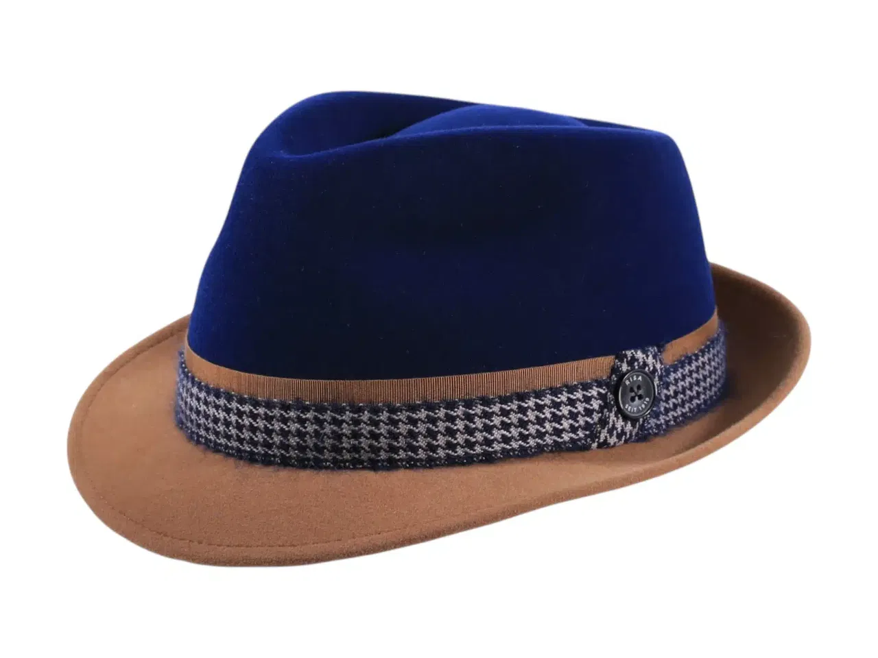Trilby Haarfilz Velours 2-Piece Mohair in Camel/Marineblau