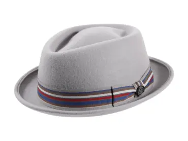 Diamant Shape Wollfilzhut „Striped“ mit gestreiftem Hutband