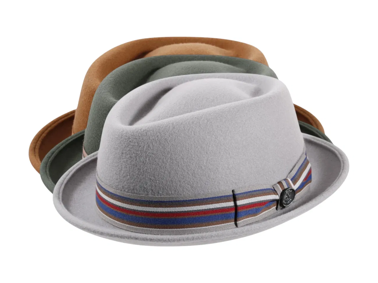 Diamant Shape Wollfilzhut „Striped“ mit gestreiftem Hutband