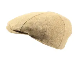Schiebermütze Tweed Senf aus Zero Waste Wolle