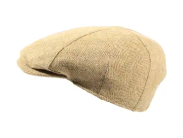 Schiebermütze Tweed Senf aus Zero Waste Wolle