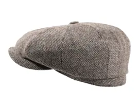 Paperboy-Mütze aus Wolle braun – Handarbeit Risa