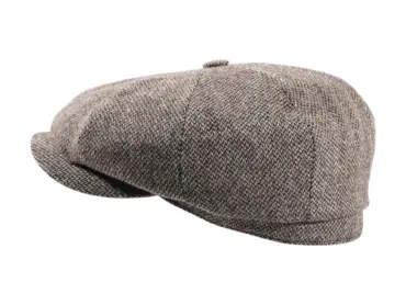 Paperboy-Mütze aus Wolle braun – Handarbeit Risa