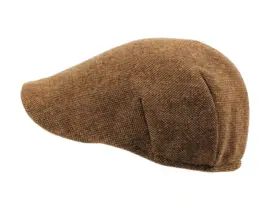 Schiebermütze Taddeo in Rostton aus Wollstoff – Handarbeit Risa