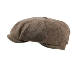 Paperboy Wollmütze Tito in Tweed-Muster, Kakao oder Jeans